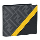 フェンディ FENDI メンズ 折財布 二つ折財布 小銭入れ付き 7M0001 A9XS F0R2A VIT CENTURY NERO SUNFL 【お取り寄せ】(4)