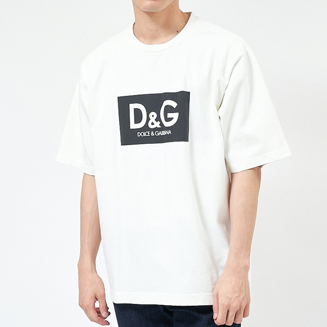 ドルチェ ガッバーナ DOLCE＆GABBANA メンズ Tシャツ コットン DGプリント G8NG4T HU7IL ホワイト系(HA3AP BIANCO)