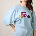 フェンディ FENDI レディースTシャツ 【ブラッシュ オーバーサイズ】 FS7890 AJXG F1H3F LUGHT BLUE