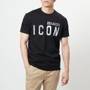 【4/30(火)20時～28時間限定ポイント10倍】 ディースクエアード DSQUARED2 メンズ Tシャツ ICON S79GC0068 S23009 ブラック(970 BLACK+SILVER)