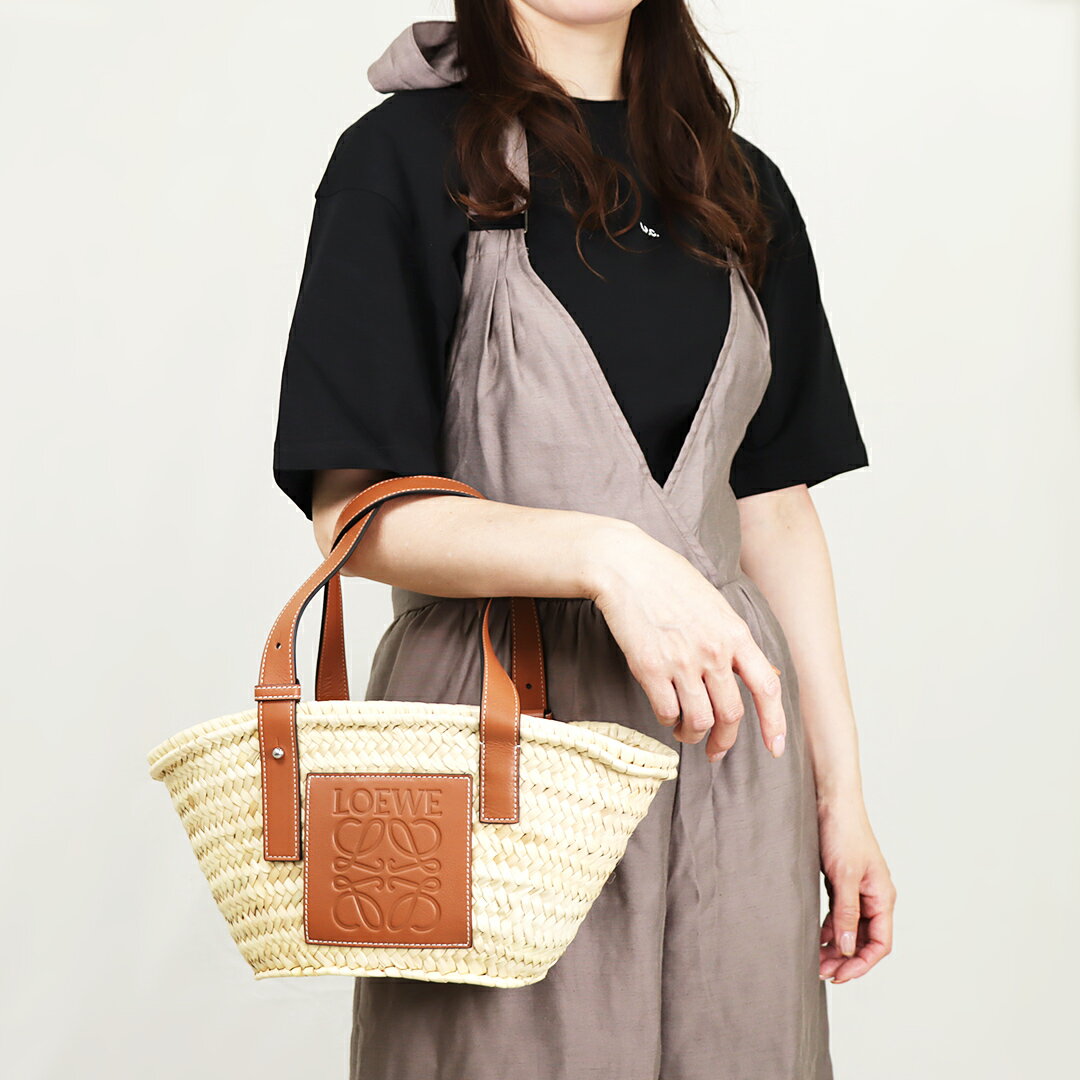 ロエベ トートバッグ かごバッグ【スモールバスケット】 327 02 S93 ブラウン系(2435 NATURAL/TAN) LOEWE