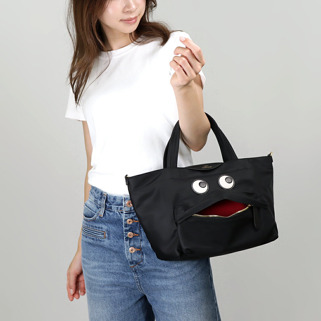 アニヤハインドマーチ ミニ 2WAYバッグ トート ミニバッグ 【EYES：アイズ】 152952 ブラック ANYA HINDMARCH