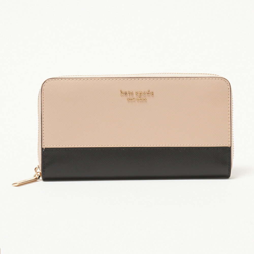 PCgXy[h z ySPENCERFXyT[z ZIP AROUND CONTINENTAL WALLET PWR00281 x[Wni195 WARM BEIGE/BLACKj KATE SPADE