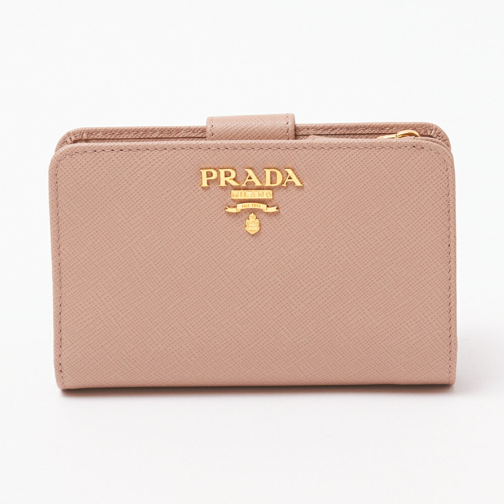 プラダ 折財布 【SAFFIANO METAL】 1ML225 QWA ベージュ系(F0236/CIPRIA) PRADA 【お取り寄せ】