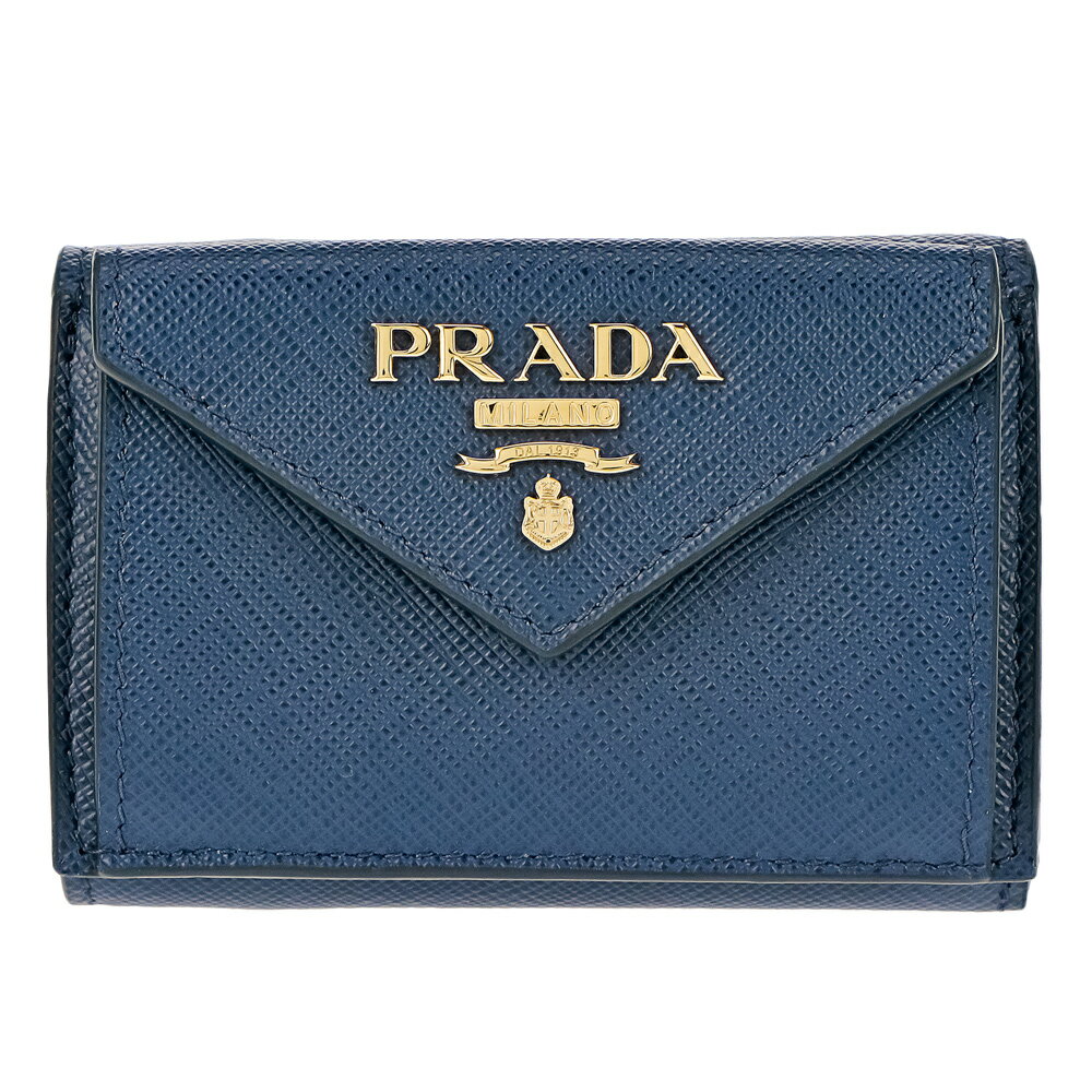 楽天テザーレブランドショッププラダ 折財布 【SAFFIANO METAL】 1MH021 QWA ブルー系（F0016 BLUETTE） PRADA 【お取り寄せ】