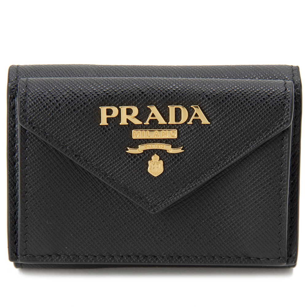 プラダ 財布（レディース） プラダ PRADA 折財布 【SAFFIANO METAL】 1MH021 QWA ブラック(F0002/NERO) 【お取り寄せ】