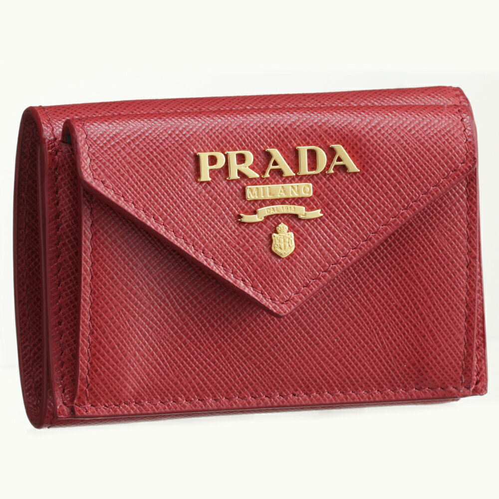 楽天テザーレブランドショッププラダ PRADA 折財布 1MH021 QWA レッド系（F068Z FUOCO） 【お取り寄せ】