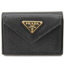 プラダ PRADA 折財布 【SAFFIANO TRIANG】 1MH021 QHH ブラック(F0002 NERO) 【お取り寄せ】