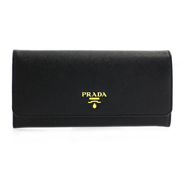 プラダ 財布（レディース） プラダ 長財布 PRADA：プラダ 1MH132 QWA F0002 NERO 【SAFFIANO METAL ORO】 【お取り寄せ】