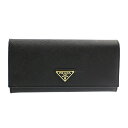 プラダ 財布（レディース） プラダ 長財布 PRADA：プラダ 1MH132 QHH F0002 SAFFIANO TRIANG NERO 【お取り寄せ】