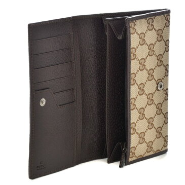 グッチ GUCCI 長財布 244946 KY9IR 9643 ベージュ×ダークブラウン 【METAL BAR:メタルバー】 【skl】