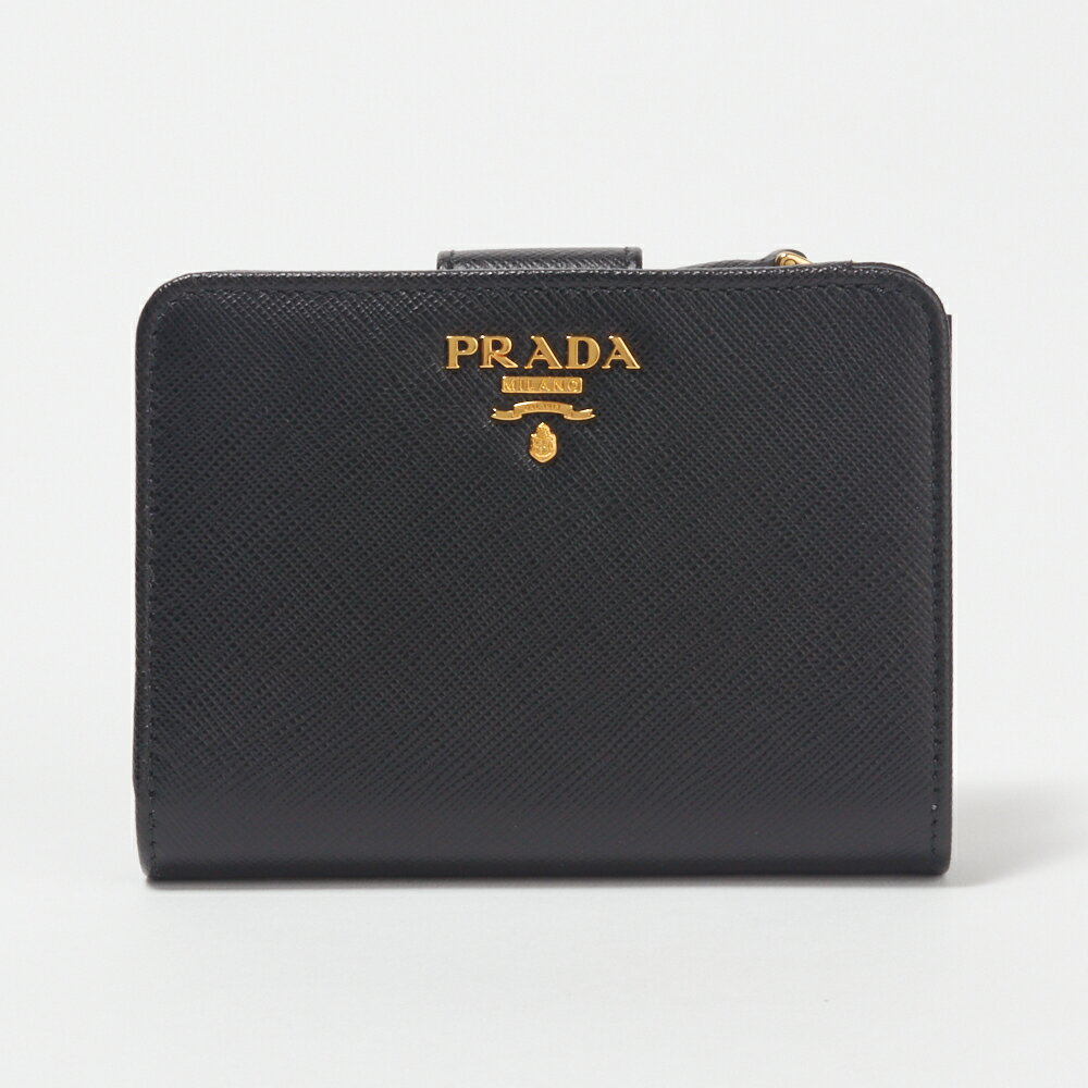 プラダ PRADA 折財布 【サフィアーノメタル：SAFFIANO METAL】 1ML018 QWA ブラック(F0002/NERO) 【skl】【qwa】