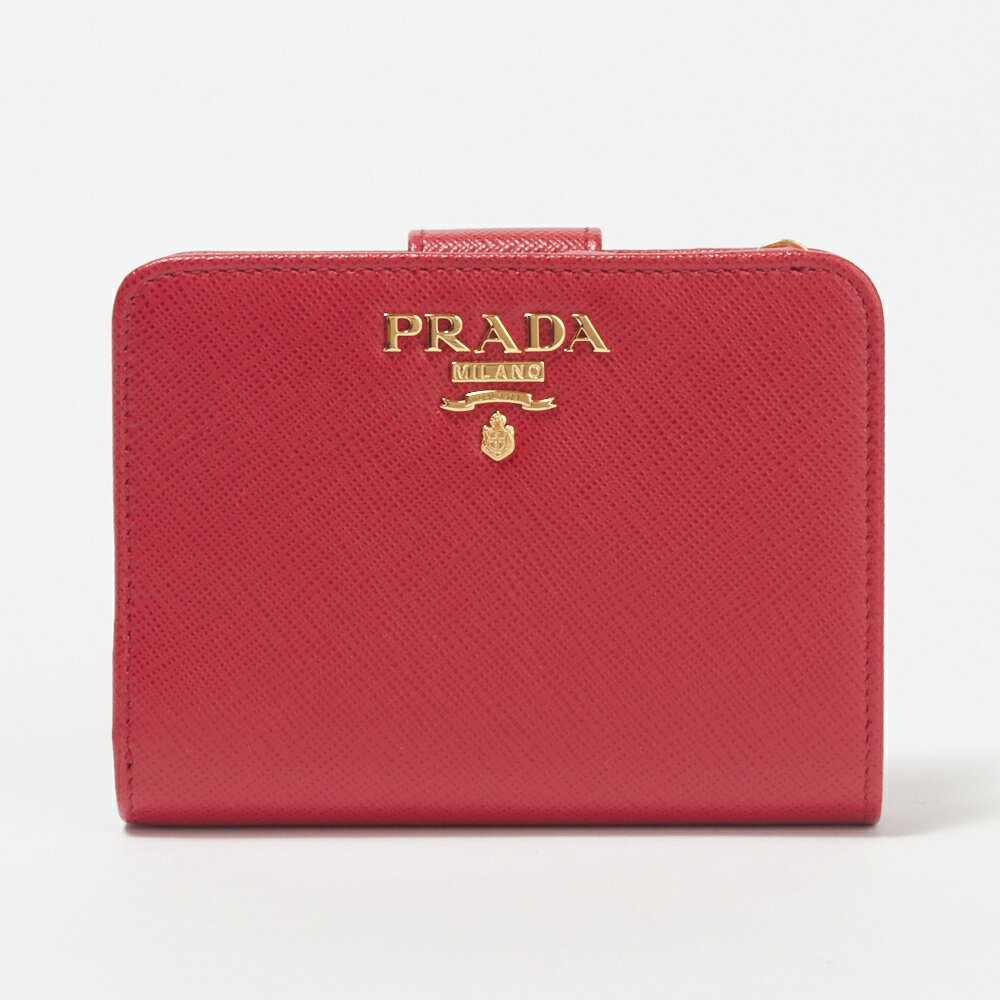 プラダ PRADA 折財布 【サフィアーノメタル：SAFFIANO METAL】 1ML018 QWA レッド系(F068Z/FUOCO) 【お取り寄せ】