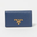 【4/28(日)0時～24時間限定ポイント5倍】 プラダ PRADA カードケース 【サフィアーノメタル：SAFFIANO METAL】 1MC122 QWA ブルー系(F0016/BLUETTE)【お取り寄せ】