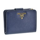 【4/28(日)0時～24時間限定ポイント5倍】 プラダ PRADA 折財布 1ML018 QWA F0016 ブルー系(BLUETTE)