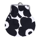 マリメッコ  マリメッコ MARIMEKKO 小銭入れ がま口 ポーチ MINI UNIKKO PIENI KUKKARO 91495 190 BLACK/WHITE 【ゆうパケ可】【同梱不可】【ギフト不可】【RSL】