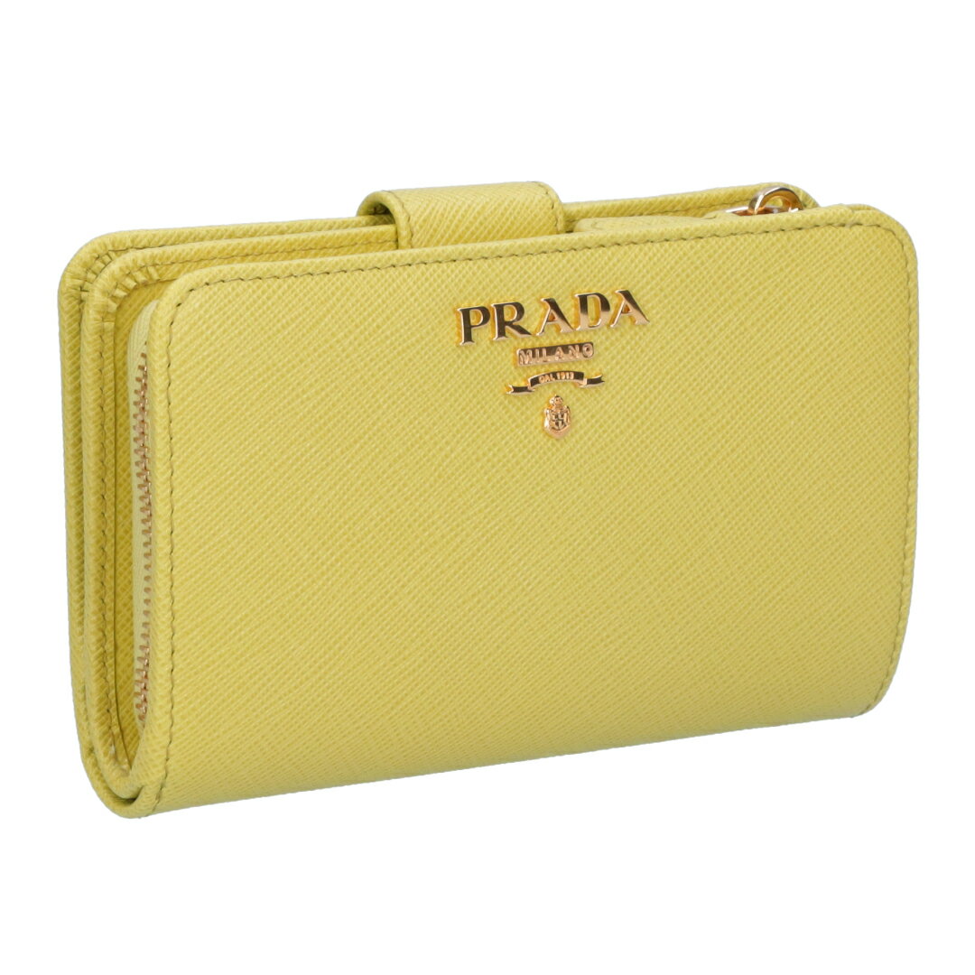 プラダ 財布（レディース） プラダ PRADA 折財布 1ML225 QWA イエロー系(F0322 CEDRO) 【お取り寄せ】