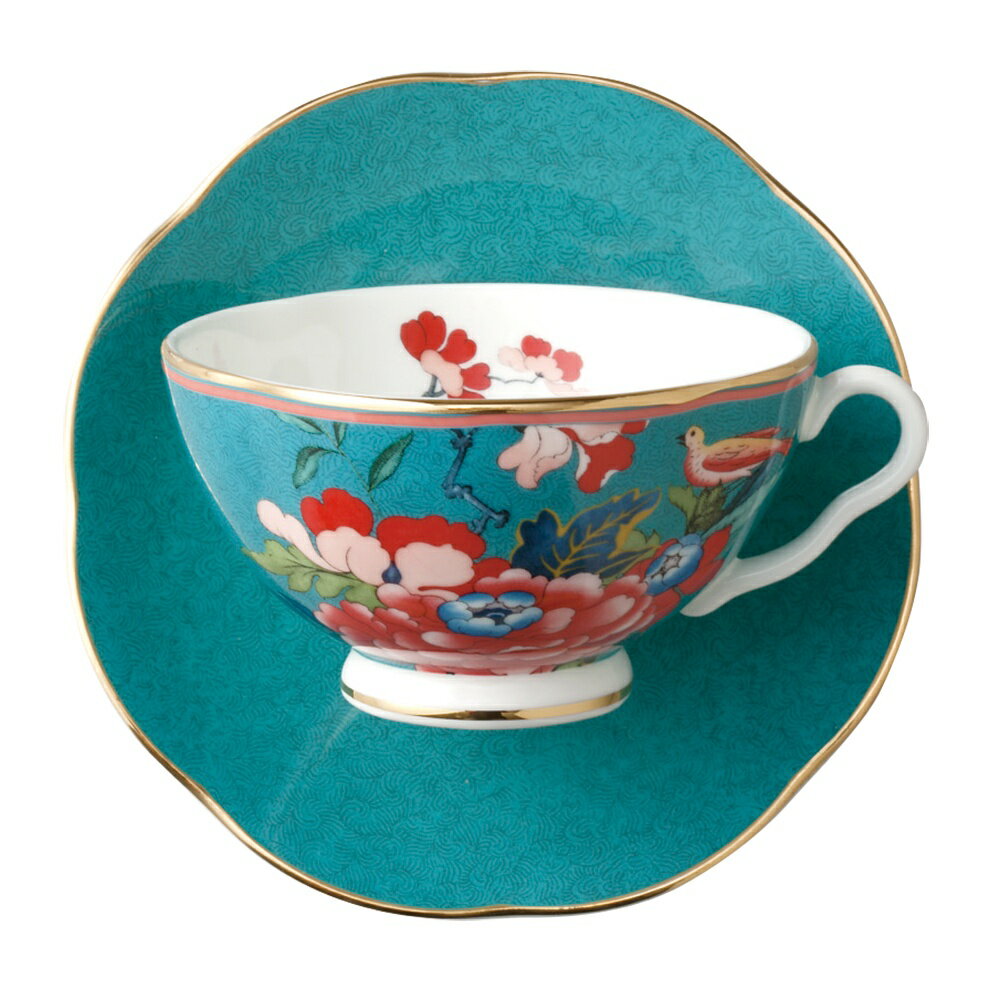 WEDGWOOD ウェッジウッド ティーカップ ペオニアブラッシュ ティーカップ＆ソーサー グリーン お取り寄せ 