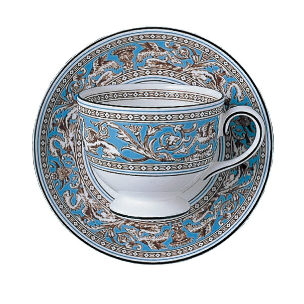 ウェッジウッド カップ＆ソーサー コーヒーカップ WEDGWOOD フロレンティーン ターコイズ コーヒーカップ&ソーサー リー 