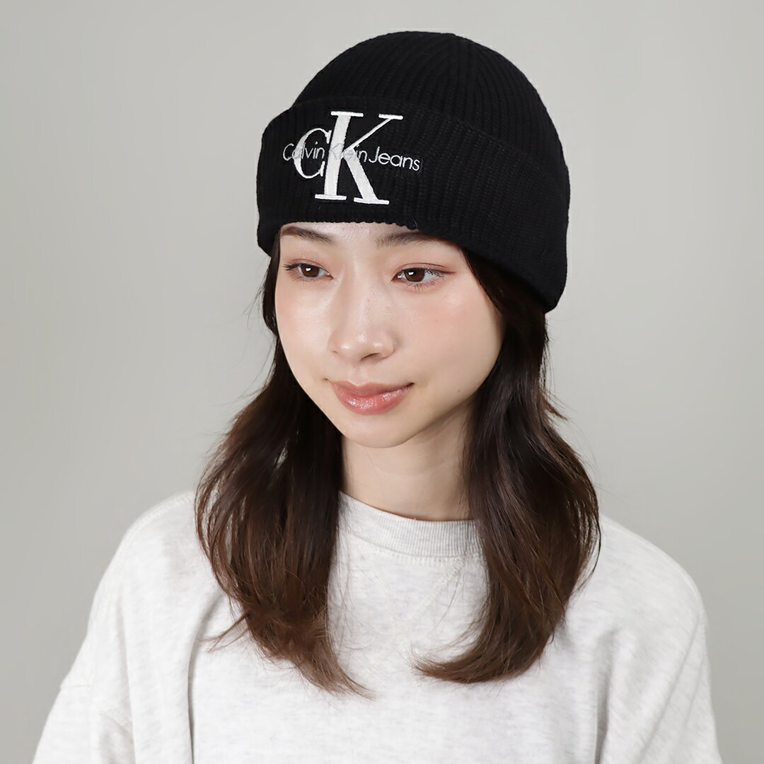 カルバンクラインジーンズ CALVIN KLEIN JEANS ニット帽子 MONOGRAM BEANIE K50K510763 BDS ブラック(BLACK)