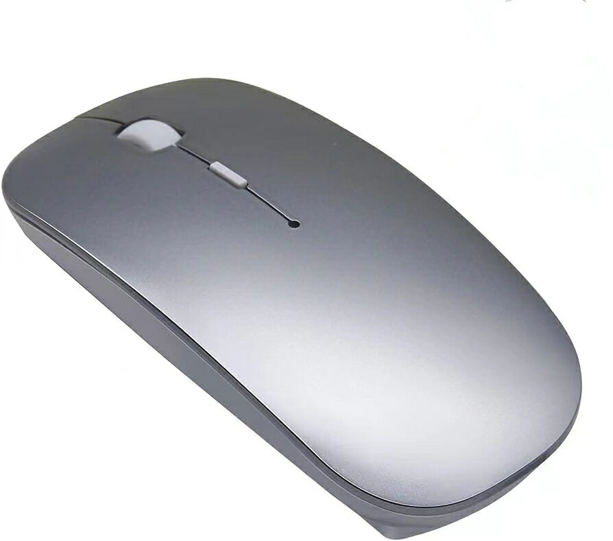 ワイヤレスマウス Bluetooth マウス 長持ちUSB充電式 無線 スリープ スリム 軽い&小型グレー