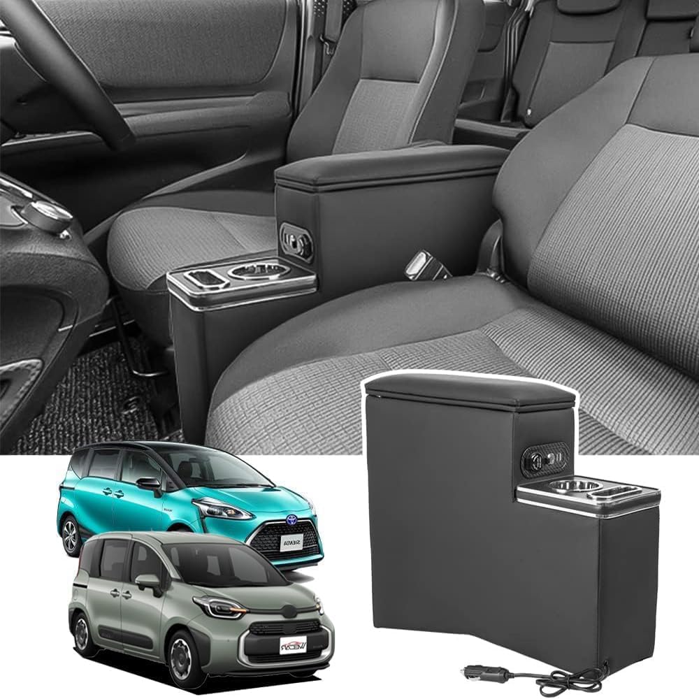 楽天市場最安挑戦[ポイント5倍]シエンタ コンソールボックス 10系 15系 170系 コンソール ボックス アームレスト センターコンソールドリンクホルダー USBポート付き ブールled点灯 取付簡単 大容量収納 ドリンクホルダー USBポート付き SIENTA 前後期 H27.7~現行