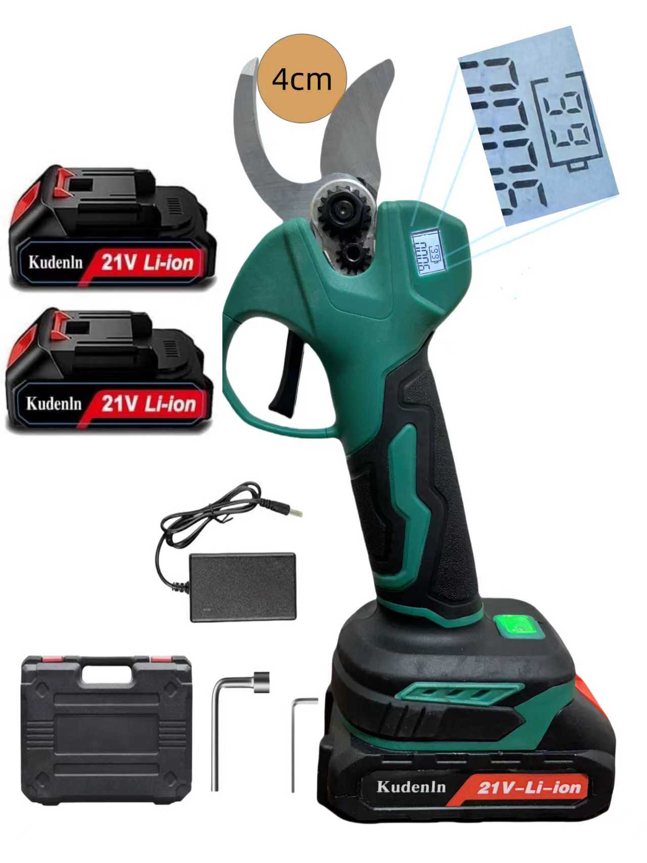 【プロの園芸サポート】 電動ハサミ 充電式 剪定はさみ ブラシレスモーター 40mm直径切断2段階開き角度調整可能 剪定バサミ 電動ばさみ 剪定鋏 枝切り 21V大容量バッテリー 軽量 剪定鋏 庭木/果樹/園芸