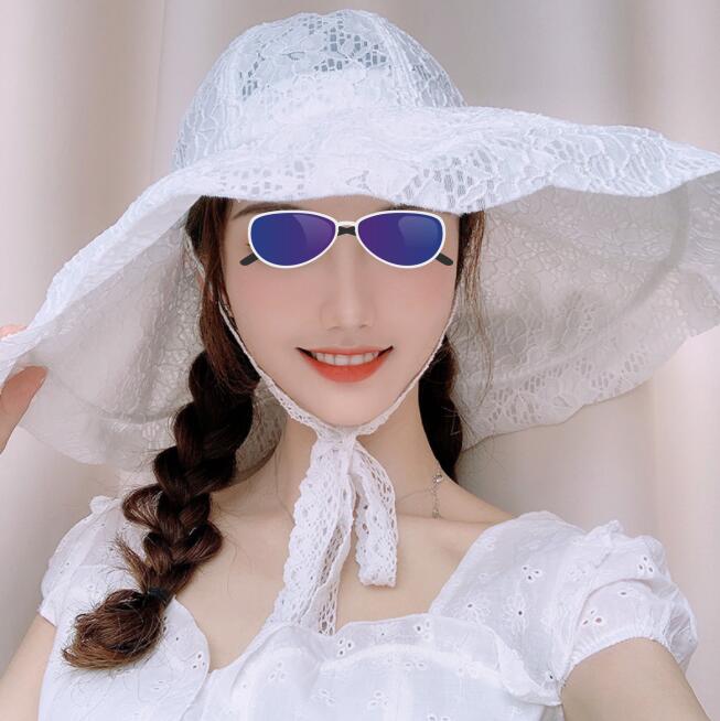 つば広ハット レース帽子 レディース 夏 帽子 日焼け防止 紫外線対策 UVカット リ...