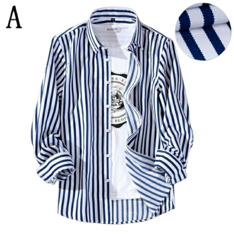 【素材・デザイン】 このメンズストライプシャツは、ポリエステル100％の素材で作られ、軽量かつ耐久性に優れています。シワになりにくく、手軽に洗濯機でのお手入れが可能。全11色から選べる豊富なカラーバリエーションが魅力です。 【サイズガイド】 サイズ肩幅バストウエスト着丈袖丈 M41.2cm94cm86cm68cm58cm L42.4cm98cm89cm70cm59cm XL43.6cm102cm94cm72cm60cm 2XL44.8cm106cm98cm74cm61cm 3XL46cm110cm102cm76cm62cm 4XL37.2cm114cm106cm78cm63cm 【商品特徴】 ポリエステル100％でシワになりにくく、軽量 ビジネスとカジュアルの両用デザイン 全11色、S〜4XLまでのサイズ展開 洗濯機洗い可（ネット使用推奨） 【お手入れ方法】 洗濯機での洗濯が可能。乾燥機の使用は避け、陰干しで乾かしてください。 【注意点】 商品画像は撮影環境やお使いのモニターにより、実際の商品と色味が異なる場合があります。 【関連キーワード】 メンズシャツ, ストライプシャツ, 長袖シャツ, カジュアルシャツ, ポリエステルシャツ, ビジネスカジュアル