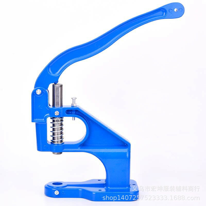 乐天商城 - ハンドプレス機 ブルー 金属製 レザークラフト 穴あけ カシメ ハトメ 打ち具 プレス機 手動式 工具 革細工 DIY 卓上用 ハンドメイド 道具 青色 工房用