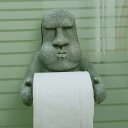 モアイ像 トイレットペーパーホルダー 壁掛け おしゃれ 樹脂製 レジン インテリア 雑貨 ユニーク 置物 トイレ収納 ギフト 粘着テープ付き 石風デザイン 北欧風 シンプル かわいい トイレ用品 簡単設置 耐久性 バスルームアクセサリー(3)