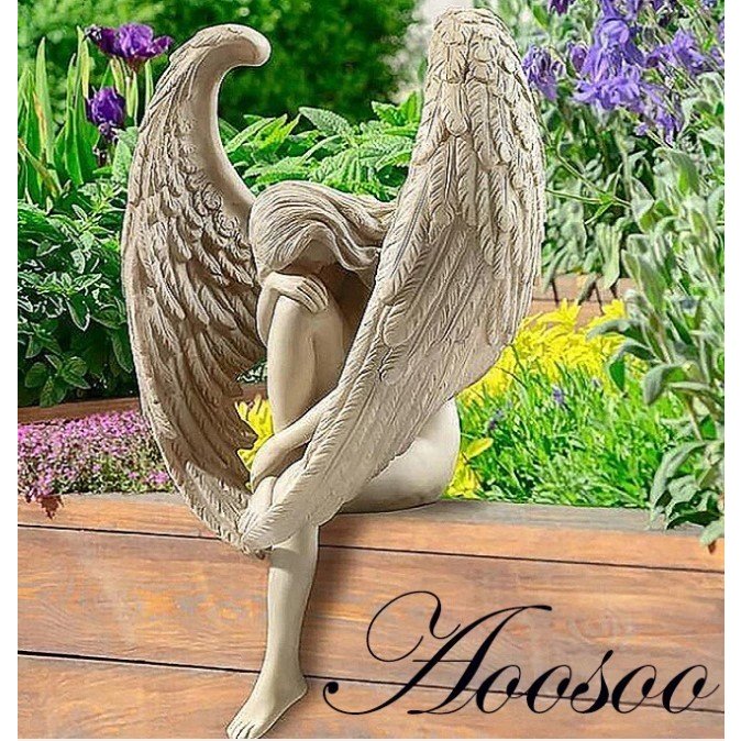天使の置物 彫刻風、天使の置物　アンティーク　羽　オブジェ　北欧インテリア　置物