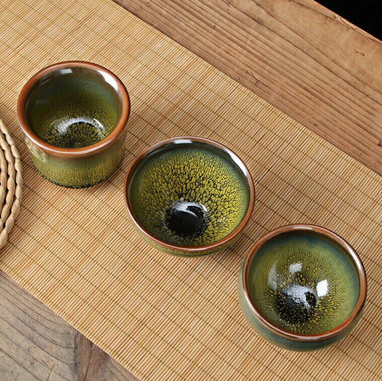 陶器 茶器 窯変風 湯のみ 茶碗 コーヒーカップ 抹茶碗 おしゃれ 和風 来客用 煎茶 中国茶 日本茶 緑釉 ..