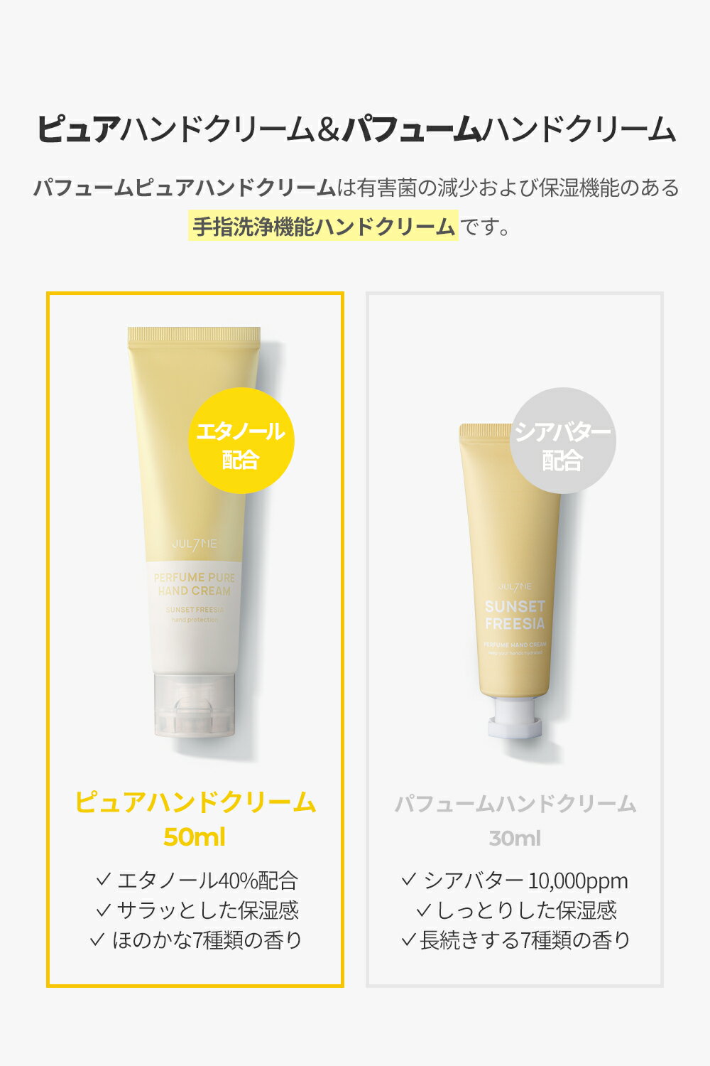 ★全商品送料無料★[Jul7me公式]パフュームピュアハンドクリーム セット(7個入り) 50ml Perfume Pure Hand Cream 50ml Set・韓国コスメ・香水・香り・ハンドクリーム・SNS話題・自然由来・水分・パフューム・ボディケア・保湿・洗浄・JULYME