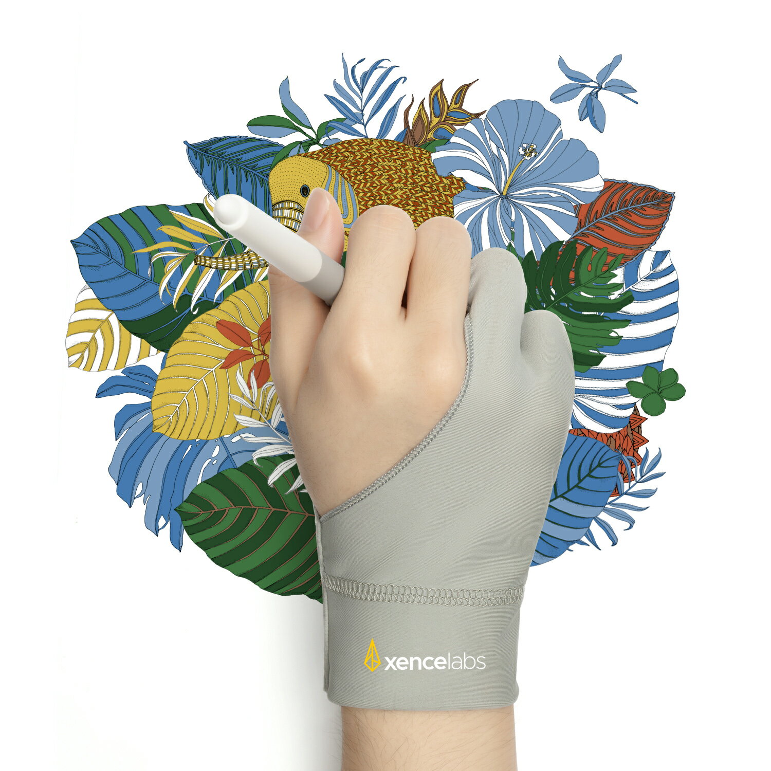Xencelabs センスラボ 二本指グローブ 2本指手袋 ドローイング タブレット用 お絵描き手袋 肌の擦れを..