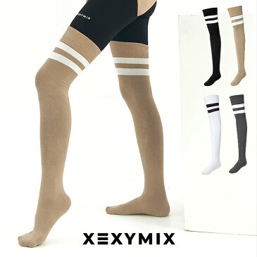 xexymix ヨガウェア ゼクシィミックス ゼクシーミックス XEB210C ダブルライン ニーハイソックス ソックス 靴下 くつ下 ロング ヨガ フィットネス ジム トレーニング ピラティス ランニング スポーツウェア