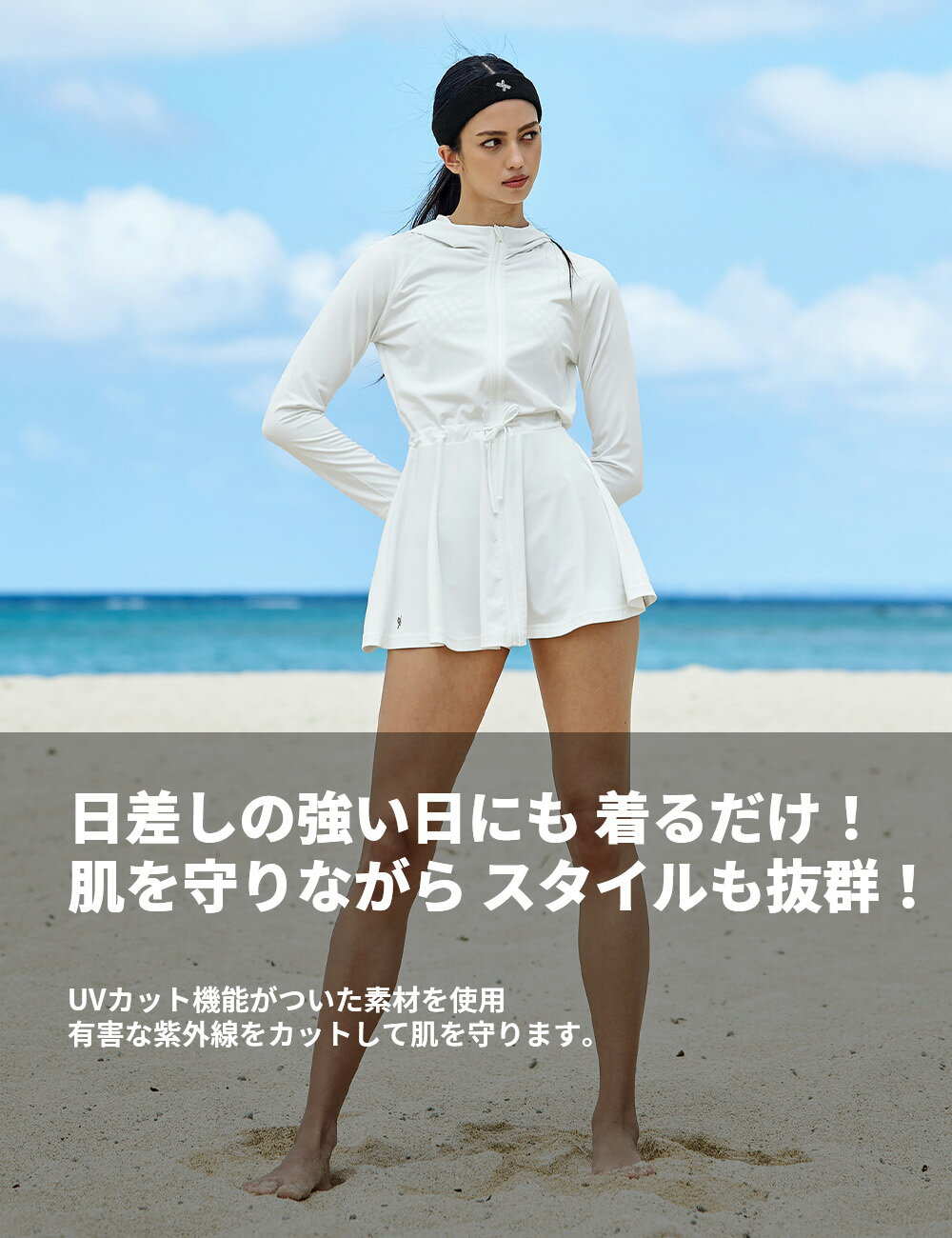 ゼクシィミックス xexymix 水着 レディース スイムウェア レディース ラッシュガード レディース ジップアップ ワンピース パーカー 紫外線 UVカット プール 海水浴 水陸両用 夏 涼しい 吸汗速乾 ゼクシーミックス WA5460H 3