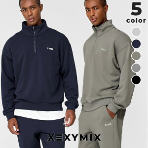 ゼクシィミックス メンズ xexymix mens スウェット ハーフジップ スポーツウェア メンズ トレーニングウェア メンズ フィットネスウェア メンズ ランニングウェア メンズ ジムウェア メンズ 筋トレ トレーニー ボディービル ゼクシーミックス XMMHZ40H3