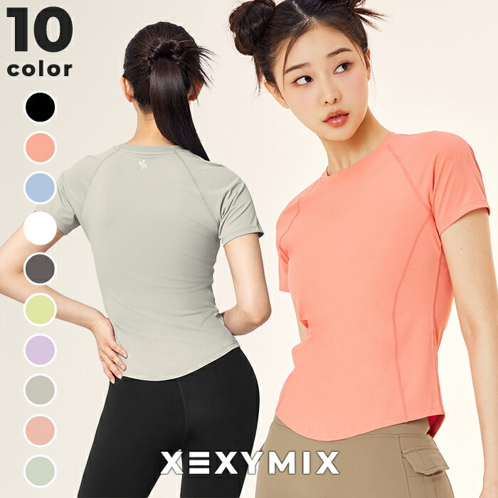 ゼクシィミックス xexymix 半袖 Tシャツ ヨガウェア トップス ヨガトップス ピラティスウェア スポーツウェア レディース トレーニングウェア レディース フィットネスウェア レディース ランニングウェア レディース ジムウェア レディース ゼクシーミックス xtfst04j2