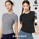 ゼクシィミックス xexymix 半袖 Tシャツ ヨガウェア トップス ヨガトップス ピラティスウェア スポーツウェア レディース トレーニングウェア レディー...