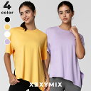 ゼクシィミックス xexymix アシンメトリー スリット入り 半袖 Tシャツ ヨガウェア トップス ヨガトップス ピラティスウェア スポーツウェア レディース トレーニングウェア レディース フィットネスウェア ゼクシーミックス xwfst02j3