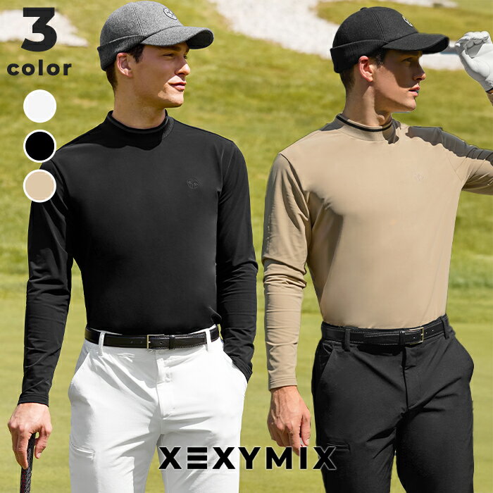 樂天商城 - 【OUTLET】ゼクシィミックス メンズ xexymix mens 長袖 裏起毛 モックネック トップス ゴルフウェア メンズ スポーツウェア メンズ トレーニングウェア メンズ フィットネスウェア　ランニングウェアジムウェア GOLF ゼクシーミックス xgmlt04j3【30】