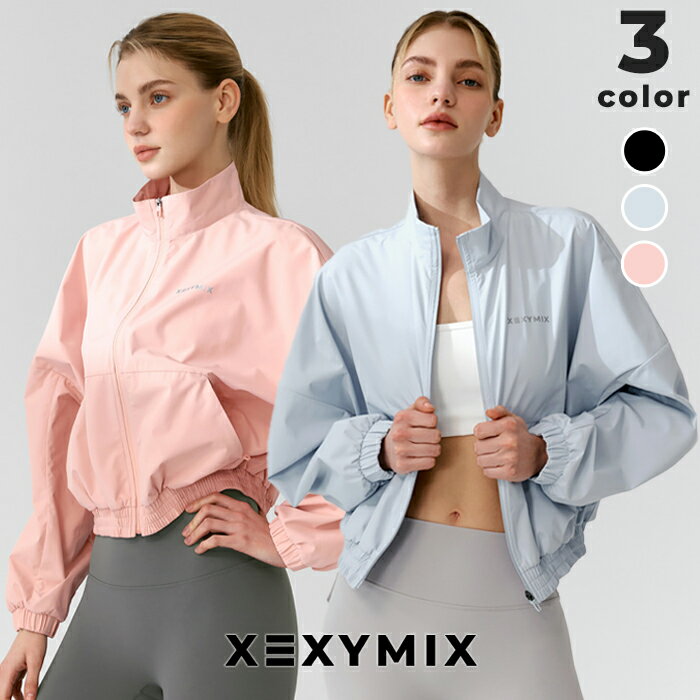 ゼクシィミックス xexymix サウナスーツ ハイネック ジャンパー クロップド丈 ランニングウェア ポケット付き アウター スポーツウェア レディース トレーニングウェア フィットネスウェア ジムウェア レディース ゼクシーミックス XFK1JL1003