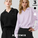 ゼクシィミックス xexymix マイルド オープンカラー クロップド丈 トレーナー スウェット ヨガウェア トップス ピラティスウェア スポーツウェア レディ...