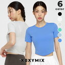 【クーポン利用で20%OFF】ゼクシィミックス xexymix 半袖 クロップド丈 Tシャツ 接触冷感 ヨガウェア トップス レディース ピラティスウェア スポ...