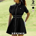 【ポイント5倍 7/6~9限定】ゼクシィミックス xexymix ワンピース 半袖 フルジップ ドルマン ハイネック 撥水 ゴルフウェア レディース トップス ...