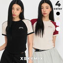 ゼクシィミックス xexymix 半袖 クロップド丈 Tシャツ レディース ヨガウェア トップス ピラティスウェア スポーツウェア トレーニングウェア フィット...
