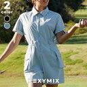 ゼクシィミックス xexymix ジャンプスーツ ゴルフウェア レディース ワンピース UVカット GOLF トップス ポロ襟 ジップアップ 軽量 夏 ゴルファー ゴルフ女子 韓国 ゴルフ おしゃれ ゴルフ かわいい ゴルフ ブランド ゼクシーミックス XFK2OJ1205