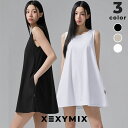 【ポイント5倍 7/6~9限定】【クーポン利用で10%OFF】ゼクシィミックス xexymix ワンピース ショート丈 ノースリーブ 夏 涼しい トップス レディース カジュアル 普段着 フレアシルエット 体型カバー 着痩せ ストレッチ素材 シンプル スッキリ ゼクシーミックス XFK2OP1101