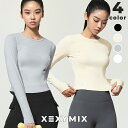 ゼクシィミックス xexymix 長袖 レディース 接触冷感 指穴付き UVカット ピラティスウェア トップス クロップド丈 ヨガウェア かわいい スポーツウェ...